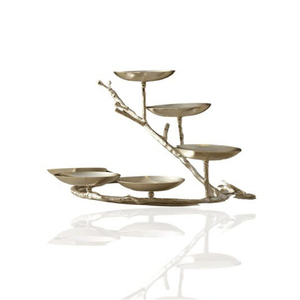 Silver Metal Multi Tier <b>Cup</b> <b>Cake</b> Stand Tree Branch Design Serving Platter Kitchenware Handicraft Table Decorative Centerpiece - Product Image 4
