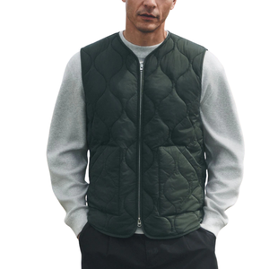 <b>Men</b> Olive Green Quilted <b>Vest</b> Lightweight Sleeveless Puffer Jacket Full Zip Padded Gilet Casual Outdoor Winter Bodywarmer for <b>Men</b> - Product Image 1