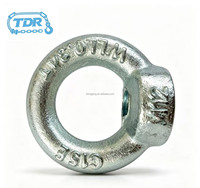 Écrous à œil métriques galvanisés forgés à anse filetée M8 M10 M12 M24, fixations à œil de levage en acier au carbone DIN582