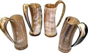 Handmade Vintage Viking Rustic Horn Mug for Drinking <b>Beer</b> Coffee Tea H a CRAFT Brand - Product Image 2