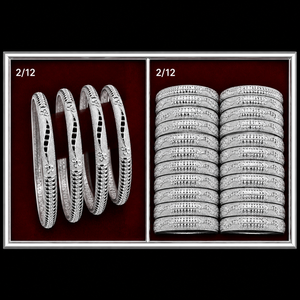 Classic Silver Plated Tibetan Alloy Bangles <b>Set</b> Women's Wedding Jewelry A-43008 - Product Image 6
