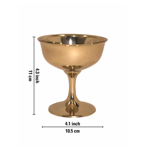 Elegant Polished Eco-Friendly Brass Ice Cream Bowl 4-Piece Set <b>Top</b> Selling Handicrafts Dinnerware Classic Design - Product Image 5