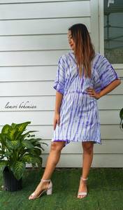 Elegante Tie Dye Maxi vestido de moda verano noche Casual desgaste sólido patrón botón decoración al por mayor playa vacaciones - Product Image 2