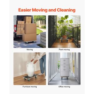 Carrello Multifunzionale per Mobili con Capacità di Carico di 250 Kg, 4 Ruote Silenziose in TPR, Carrello Piatto Rettangolare per Spostare Mobili - Product Image 5