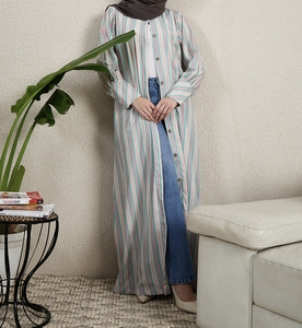 Nouvelle vente flash : magnifique abaya pour femmes de Dubaï, vêtements et accessoires islamiques traditionnels, longueur au sol, manches longues, ouverture sur le devant - Product Image 4