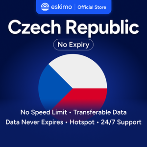 Eskimo République Tchèque 10 Go eSIM sans expiration des données, données de voyage, vitesse rapide 5G/4G, pas de carte SIM physique requise, S-CR-10 Smartphones numériques - Product Image 1
