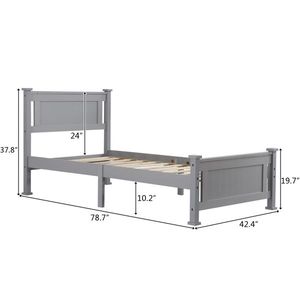 Vertical Decorative Core Wooden Bed for Twin Grey Replacement with Code 80070508 - Product Image 2