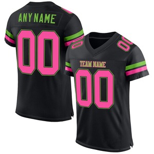 Custom FootballJerseyPremium Quality Soccer Uniform|EM&ODM Manufacturer Custom Black Pink-Neon Green Mesh Authentic <b>Football</b> - Product Image 1