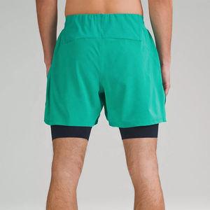 Men's Custom Logo Double-<b>Layer</b> Mesh Gym Shorts Breathable Comfortable Elastic Waist Tennis Running Workout Set Pockets OEM Team - Product Image 2