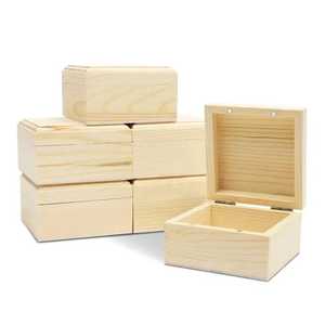 Handcrafted Wooden Jewelry <b>Box</b> Plain Smooth Rectangular Keepsake Storage Case Hinged Lid Desktop Organizer <b>Trinket</b> Chest - Product Image 4