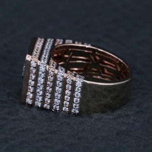 <b>Mens</b> Square Signet Lab Diamond <b>Ring</b> Rose Gold Silver <b>Pinky</b> <b>Ring</b> Wedding Band Hip Hop Jewelry Statement <b>Ring</b> Gift for <b>Men</b> - Product Image 2