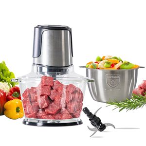 Robot da Cucina Elettrico a Doppia Ciotola per Carne e Verdure con Tritacarne Elettrico - Product Image 2