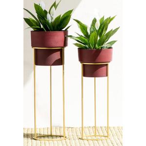 Macetas de hierro con revestimiento blanco, macetas con soporte para plantas de interior, decorativas, para montar en el suelo, juegos de macetas metálicas con soporte para decoración del hogar. - Product Image 6