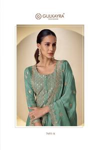 Proveedor de conjuntos de ropa étnica india y pakistaní de primera calidad, de seda Simar con top y dupatta bordados, desde India. - Product Image 3