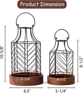 Farol Personalizado Premium para Decoración de Casas de Campo, Portavelas Clásico con Ventanas de Vidrio, Decoración Navideña Hecha a Mano para Hoteles - Product Image 3