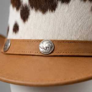 Sombrero de vaquero con estampado de vaca, banda de piel sintética, unisex, para adultos, primavera, otoño, estilo informal para exteriores, 56-58 cm - Product Image 5