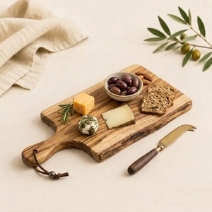 Planche à découper en bois d'acacia artisanal de qualité supérieure, écologique, solide, pour la cuisine, plateau à fromage polyvalent - Product Image 5