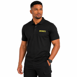 Polo de sécurité uni haut de gamme à manches courtes, anti-humidité, tenue de travail durable, uniforme pour personnel de contrôle des biens - Product Image 4