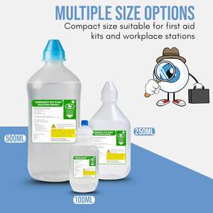 Station de lavage oculaire portable de 250 ml avec solution saline pour laboratoire, chantier, urgence, à fixer - Product Image 4