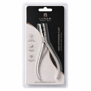Pince à extensions capillaires professionnelle de 7 pouces en acier inoxydable de haute qualité, outil de sertissage pour micro-anneaux et perles, avec emballage personnalisé et étiquetage du logo - Product Image 4
