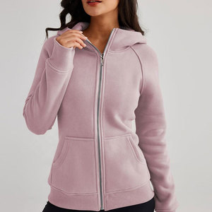 Latest Design Custom Fashion Women Zip-Up Hoodie Long Sleeve Casual Outwear Breathable Cotton Winter Hooded Sweatshirts - Product Image 3