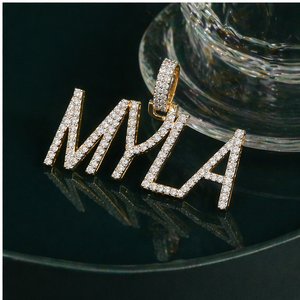Hip Hop Custom Bling Iced Block <b>Initial</b> Letter Name <b>Pendant</b> 925 <b>Silver</b> Rhodium Plated Lab Grown Diamond Necklace Fine Charm Gift - Product Image 4