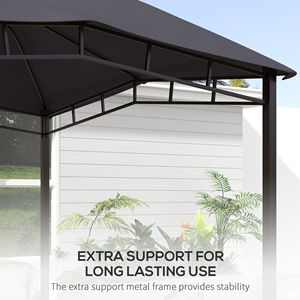 10FT X 10FT Soft Top Patio Gazebo Outdoor <b>Canopy</b> with Geometric <b>Roof</b> All Weather Steel Frame Gray Powder Coated Arbour - Product Image 6