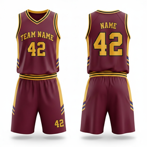 Nouveaux Maillots de Basketball OEM 2026 en Gros – 100% Polyester, Col en V, Manches Courtes, Légers et Respirants pour Équipes - Product Image 1