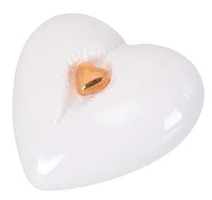 Urna Conmemorativa en Forma de Corazón Naranja con Mini Corazón para Cenizas, Corazón para Cenizas Funerarias de Metal Latón/Aluminio - Product Image 4