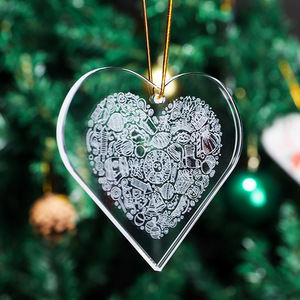 Adorno Navideño <span class=keywords><strong>de</strong></span> Cristal K9 <span class=keywords><strong>en</strong></span> <span class=keywords><strong>Forma</strong></span> <span class=keywords><strong>de</strong></span> Corazón 2026 - Colgante Personalizable para Sublimación, Impresión UV - Product Image 4