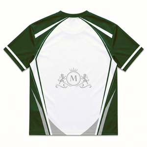 Maillot de basket-ball personnalisé unisexe vert et blanc, numéro 18, col rond, manches courtes, vêtements en maille de polyester anti-humidité - Product Image 2