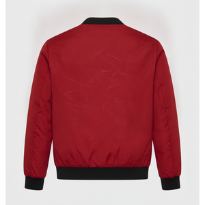 Chaqueta Bomber Roja para Hombre con Bordado AD, Cierre de Cremallera, Cuello Camisero, Ropa Casual de Otoño - Product Image 2