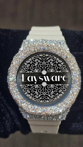 Reloj de Lujo Premium con Cuarzo ETA, Diamantes Moissanite VVS, Bisel Esculpido, Correa de Goma de Color, Analógico, Resistente al Agua 20BAR - Product Image 4