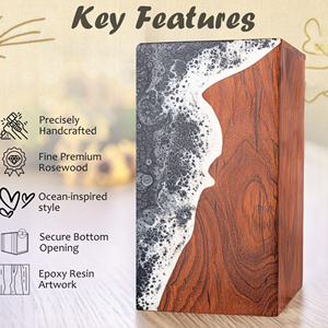 Decorative Wooden Keepsake Urn for Ashes Premium Oak Memorial Urn with Engraving by AYAANS - Product Image 6