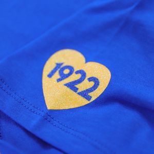 T-shirt unisexe bleu à col en V Sigma Gamma Rho, vêtement de sororité grecque, tee-shirt décontracté à manches courtes, streetwear universitaire imprimé sur mesure - Product Image 4