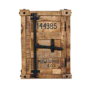 Table de chevet contemporaine en bois de manguier vintage pour chambres de style farmhouse et hôtels - Product Image 1