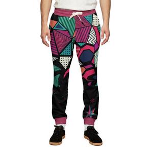 Men's Color Blocked Sweatpants Elastic Waist Drawstring Casual Joggers Spliced Design Midweight Cotton Pants Autumn Wear - Product Image 3