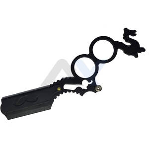 Navaja de Afeitar Profesional de Doble Hoja con Mango Ergonómico para Hombres, Navaja de Barbero Plateada y Negra de Primera Calidad, Calidad de Salón - Product Image 1