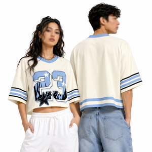 Maillot de football américain sublimé unisexe, respirant, coupe courte, fournisseur en gros OEM ODM - Product Image 2