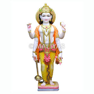 Murti de Vishnu en Mármol |   Ídolo de Mármol del Dios Vishnu Hecho a Mano para el Hogar y el Templo – Maliyas - Product Image 1