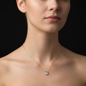 Natural Rainbow <b>Moonstone</b> <b>Pendant</b> 925 Sterling Silver Gold Plated June Birthstone Engagement Handmade Jewelry OEM Exporter India - Product Image 2