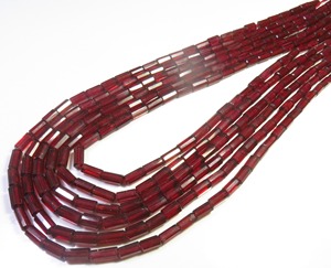 Top Quality Natural Mozambique Garnet <b>Thin</b> & Long Gemstone Beads 7-10 mm Faceted Tube & Pipe Shape Garnet Beads 8.5" Strand DIY - Product Image 4