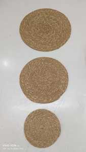 Alfombras de Yute Trenzado Natural |   Tapetes Cuadrados Tejidos a Mano Ecológicos y Contemporáneos para Encimeras de Cocina, Hogar Sostenible - Product Image 3