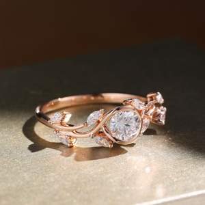 Bague en argent 925 avec moissanite, style texture rotin, unisexe, pour usage quotidien, mariage, fiançailles, anniversaire, fêtes – Idéale - Product Image 1