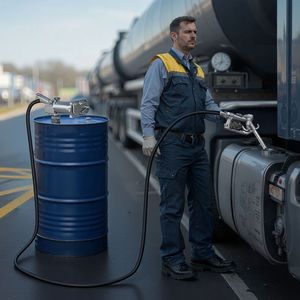 Pompa di Trasferimento Diesel in Ghisa 12V/24V DC, Kit con Erogatore Manuale da 15 GPM, Tubo di Scarico e Protezione dal Surriscaldamento - Product Image 2