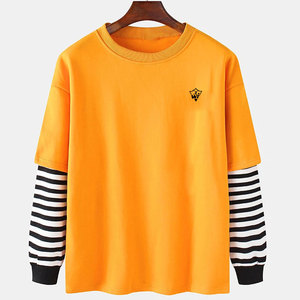 Sweat-shirt classique pour homme en coton mélangé, col rond et poignets côtelés, idéal pour les voyages et le quotidien. - Product Image 1