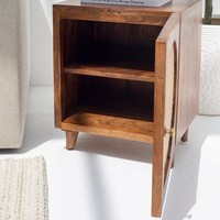 Table de chevet moderne minimaliste en bois de manguier massif Vandana Orion Falcon, portable, écologique, pour la maison, le bureau, le salon
