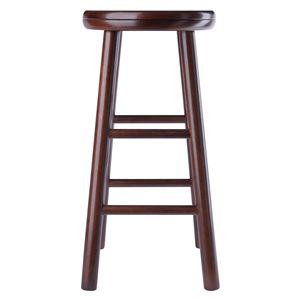 Set di 2 Sgabelli da Bar Girevoli Shelby in Noce, Eleganti Sedie da Bancone - Product Image 3