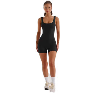 Traje de yoga y danza para mujer, mono con tiras en la espalda, sin costuras, ropa de gimnasio, manga larga, elastano, poliéster, elástico en cuatro direcciones - Product Image 1
