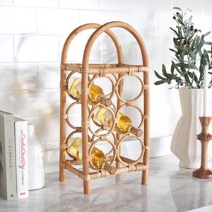 Decorative <b>wine</b> bottle rack kitchen table accent & storage high quality rattan liquor holders - Product Image 4